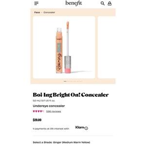 Benefit Boi-ing bright-on under eye concealer in ginger